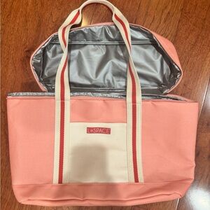 L*Space Coastal Pink Peach Color Shoulder Straps Insulated Lining Cooler Bag